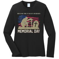 Memorial Day Honor The Fallen Heroes US Veteran Ladies Long Sleeve Shirt