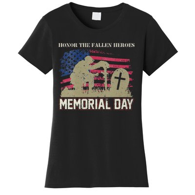 Memorial Day Honor The Fallen Heroes US Veteran Women's T-Shirt