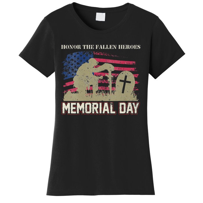 Memorial Day Honor The Fallen Heroes US Veteran Women's T-Shirt