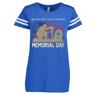 Memorial Day Honor The Fallen Heroes US Veteran Enza Ladies Jersey Football T-Shirt