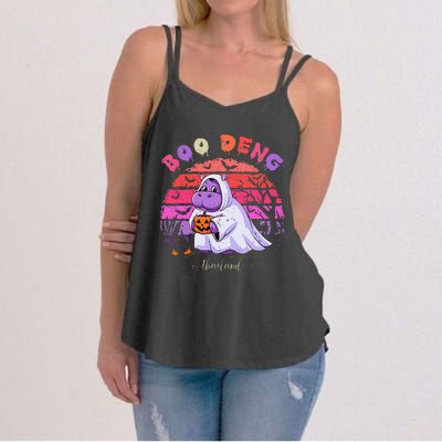 Moo Deng Hippo Baby Pygmy Hippopotamus Fun Halloween Women's Strappy Tank