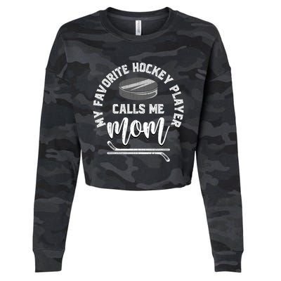 Mothers Day Hockey Fan Hockey Player Mom Sport Hockey Gift Cropped Pullover Crew