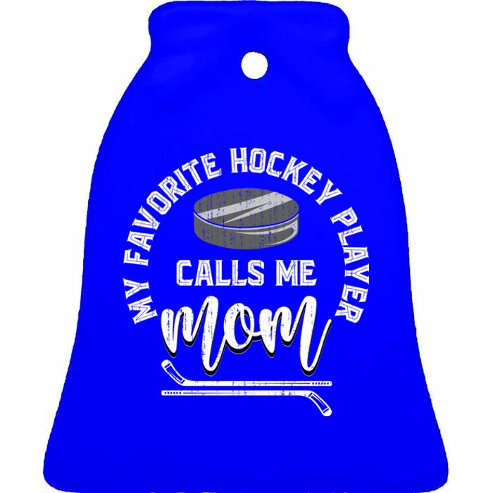 Mothers Day Hockey Fan Hockey Player Mom Sport Hockey Gift Ceramic Bell Ornament