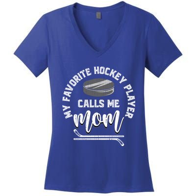 Mothers Day Hockey Fan Hockey Player Mom Sport Hockey Gift Women's V-Neck T-Shirt