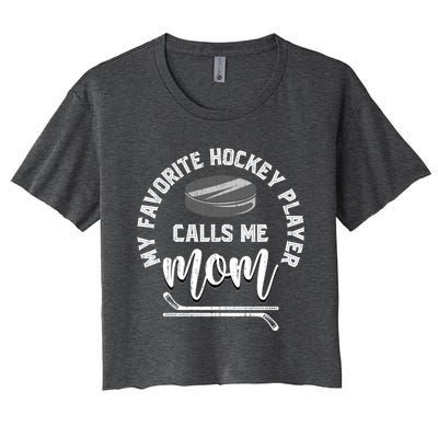 Mothers Day Hockey Fan Hockey Player Mom Sport Hockey Gift Women's Crop Top Tee