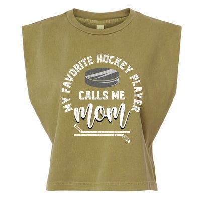 Mothers Day Hockey Fan Hockey Player Mom Sport Hockey Gift Garment-Dyed Women's Muscle Tee