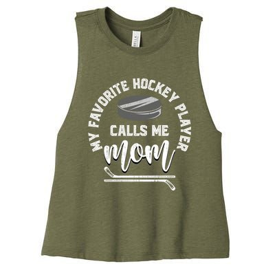 Mothers Day Hockey Fan Hockey Player Mom Sport Hockey Gift Women's Racerback Cropped Tank