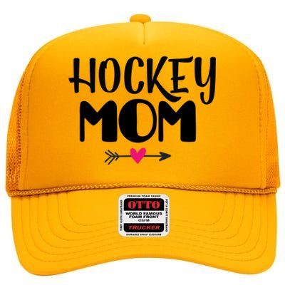 Mother's Day Hockey Mom Sport Fan Funny Gift High Crown Mesh Back Trucker Hat