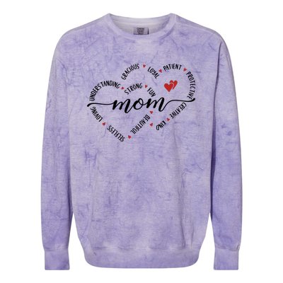 Mom Duel Heart Strong Kind Mom Gift For Happy Mother's Day Colorblast Crewneck Sweatshirt