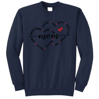 Mom Duel Heart Strong Kind Mom Gift For Happy Mother's Day Tall Sweatshirt