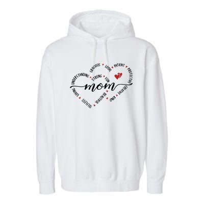 Mom Duel Heart Strong Kind Mom Gift For Happy Mother's Day Garment-Dyed Fleece Hoodie