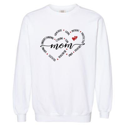 Mom Duel Heart Strong Kind Mom Gift For Happy Mother's Day Garment-Dyed Sweatshirt