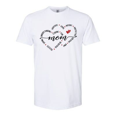 Mom Duel Heart Strong Kind Mom Gift For Happy Mother's Day Softstyle CVC T-Shirt