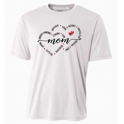 Mom Duel Heart Strong Kind Mom Gift For Happy Mother's Day Cooling Performance Crew T-Shirt