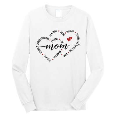 Mom Duel Heart Strong Kind Mom Gift For Happy Mother's Day Long Sleeve Shirt