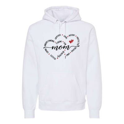 Mom Duel Heart Strong Kind Mom Gift For Happy Mother's Day Premium Hoodie