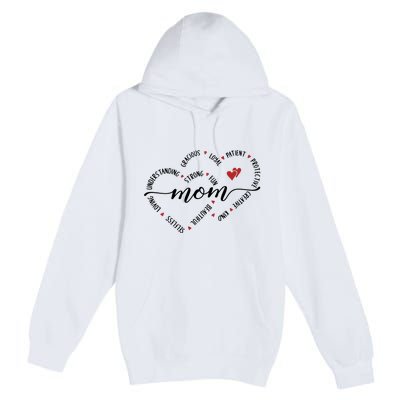 Mom Duel Heart Strong Kind Mom Gift For Happy Mother's Day Premium Pullover Hoodie