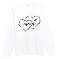 Mom Duel Heart Strong Kind Mom Gift For Happy Mother's Day Premium Crewneck Sweatshirt