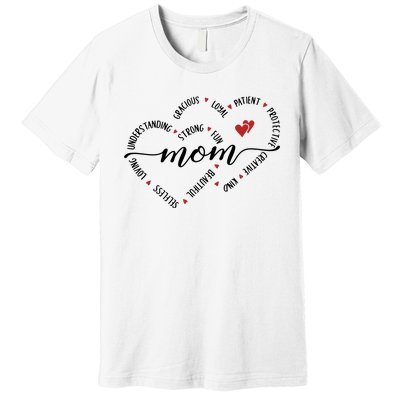 Mom Duel Heart Strong Kind Mom Gift For Happy Mother's Day Premium T-Shirt