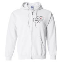 Mom Duel Heart Strong Kind Mom Gift For Happy Mother's Day Full Zip Hoodie