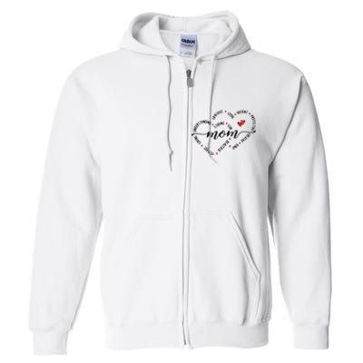 Mom Duel Heart Strong Kind Mom Gift For Happy Mother's Day Full Zip Hoodie