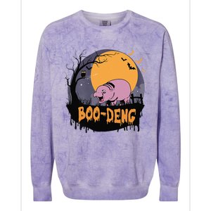 Moo Deng Halloween Boo Deng Halloween Colorblast Crewneck Sweatshirt