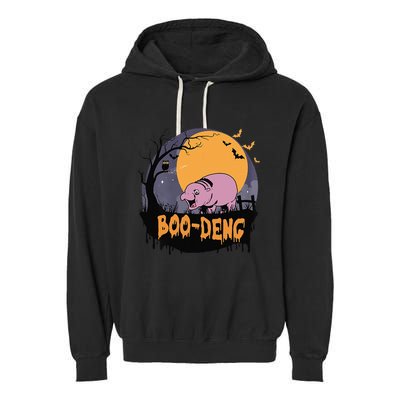 Moo Deng Halloween Boo Deng Halloween Garment-Dyed Fleece Hoodie