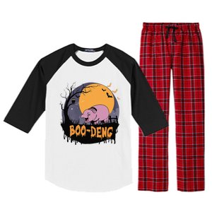 Moo Deng Halloween Boo Deng Halloween Raglan Sleeve Pajama Set