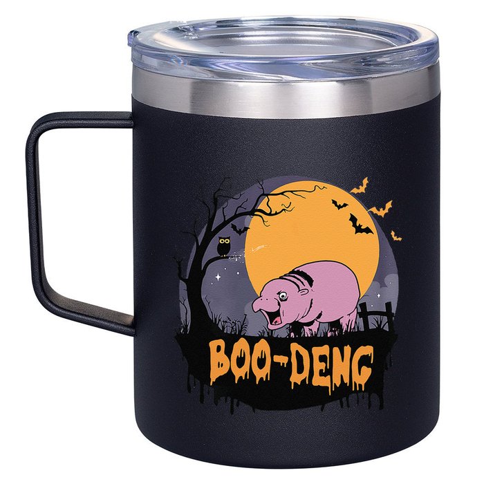Moo Deng Halloween Boo Deng Halloween 12oz Stainless Steel Coffee Mug