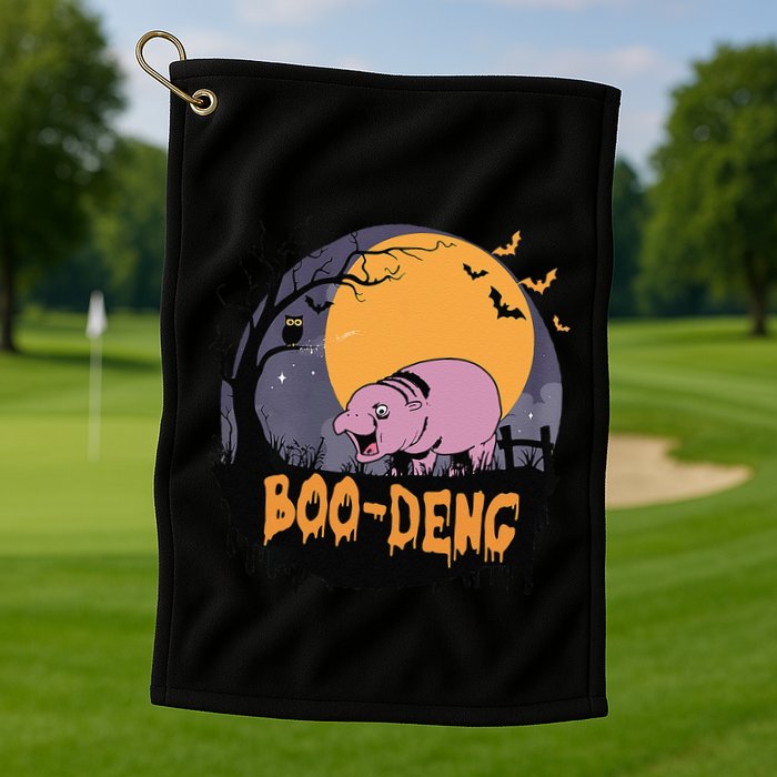 Moo Deng Halloween Boo Deng Halloween Golf Towel