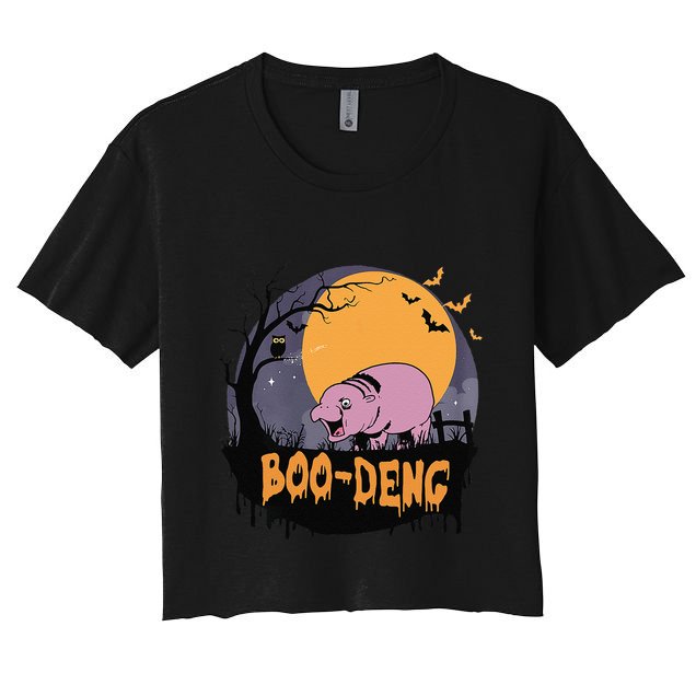 Moo Deng Halloween Boo Deng Halloween Crop Top