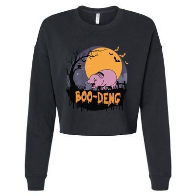 Moo Deng Halloween Boo Deng Halloween Cropped Pullover Crew