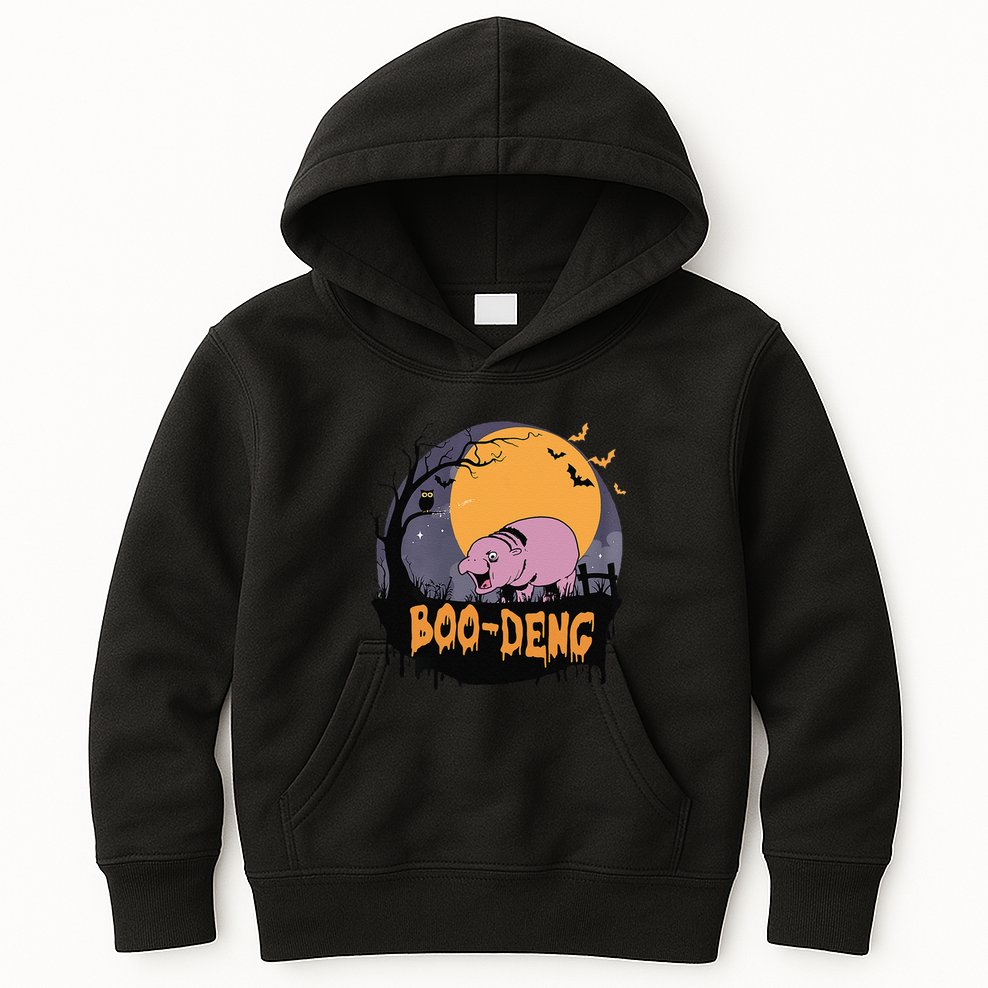 Moo Deng Halloween Boo Deng Halloween Kids Hoodie