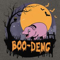 Moo Deng Halloween Boo Deng Halloween Cotton Canvas Backpack