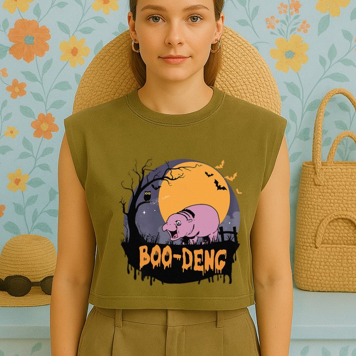 Moo Deng Halloween Boo Deng Halloween Garment-Dyed Women's Muscle Tee