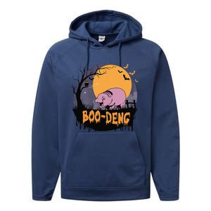 Moo Deng Halloween Boo Deng Halloween Performance Fleece Hoodie