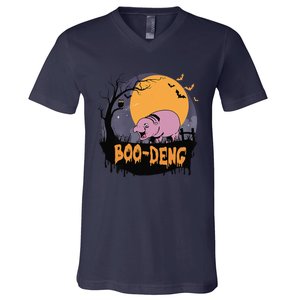 Moo Deng Halloween Boo Deng Halloween V-Neck T-Shirt