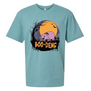 Moo Deng Halloween Boo Deng Halloween Sueded Cloud Jersey T-Shirt