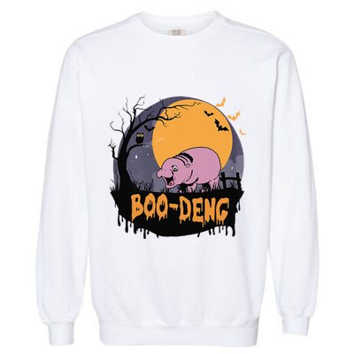 Moo Deng Halloween Boo Deng Halloween Garment-Dyed Sweatshirt