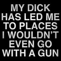 My Dick Has Led Me To Places I Woun't Even Go With A Gun Womens T-Shirt