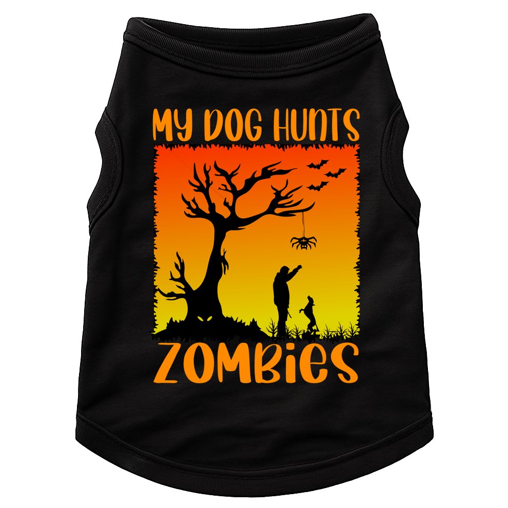 My Dog Hunts Zombies Halloween Doggie Tank