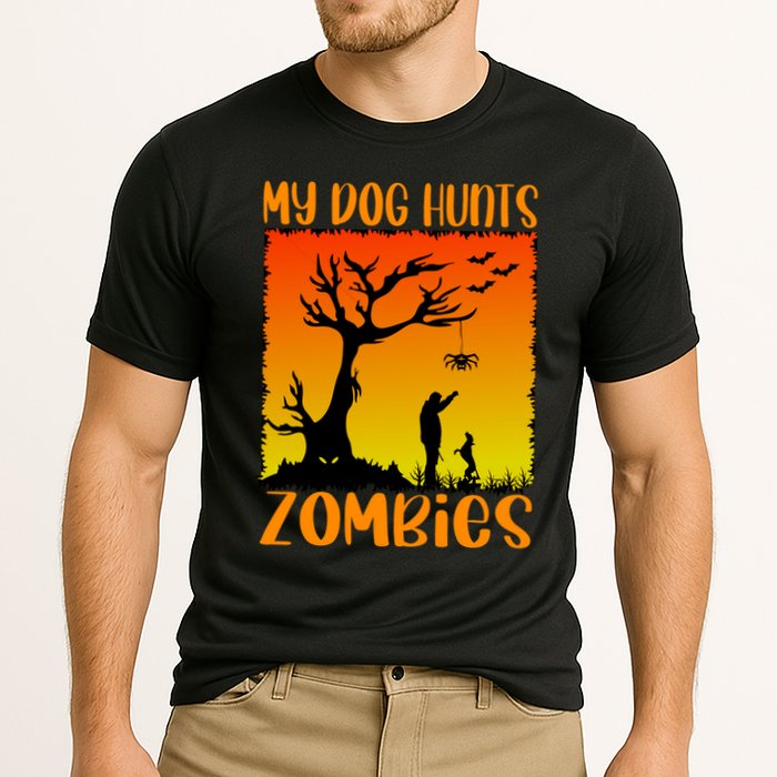 My Dog Hunts Zombies Halloween Cooling Performance Crew T-Shirt