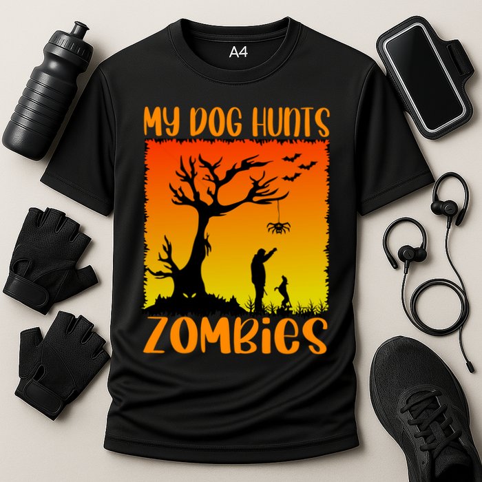 My Dog Hunts Zombies Halloween Cooling Performance Crew T-Shirt