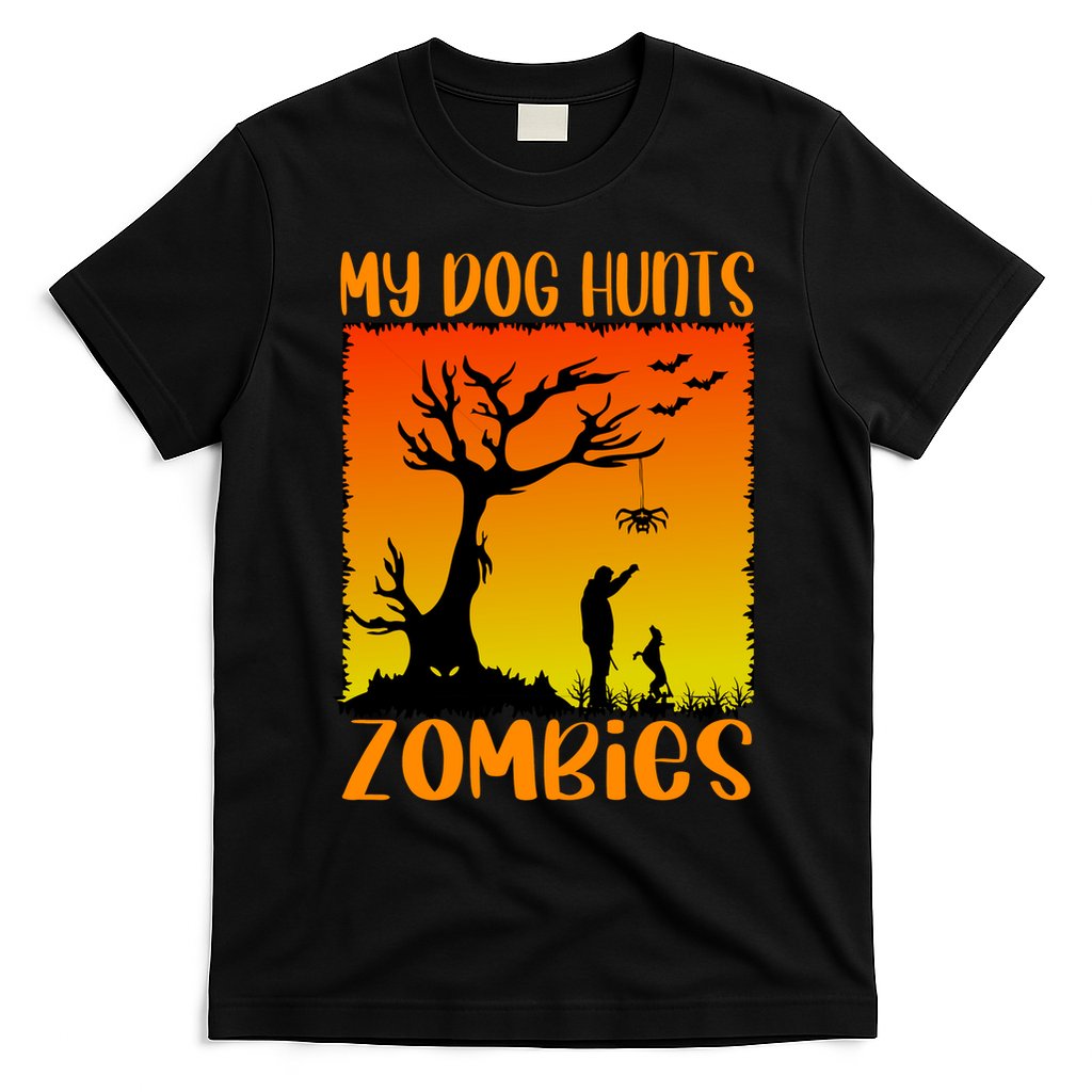 My Dog Hunts Zombies Halloween T-Shirt