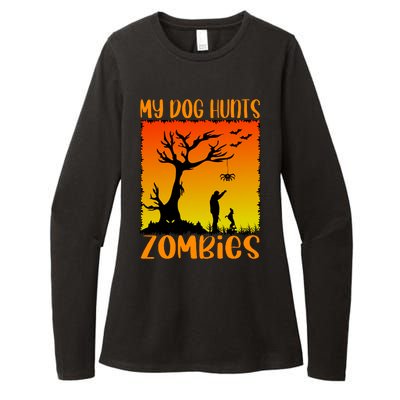 My Dog Hunts Zombies Halloween Womens CVC Long Sleeve Shirt