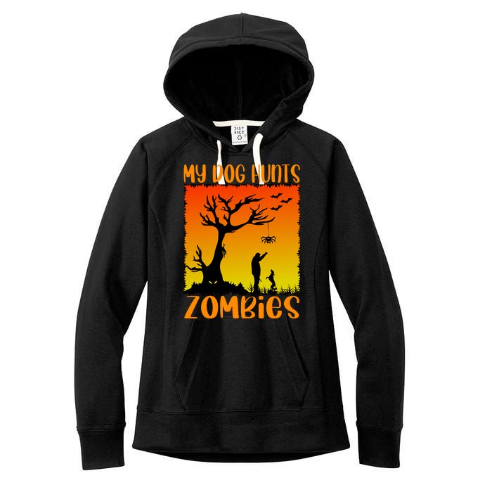 My Dog Hunts Zombies Halloween Women's Fleece Hoodie