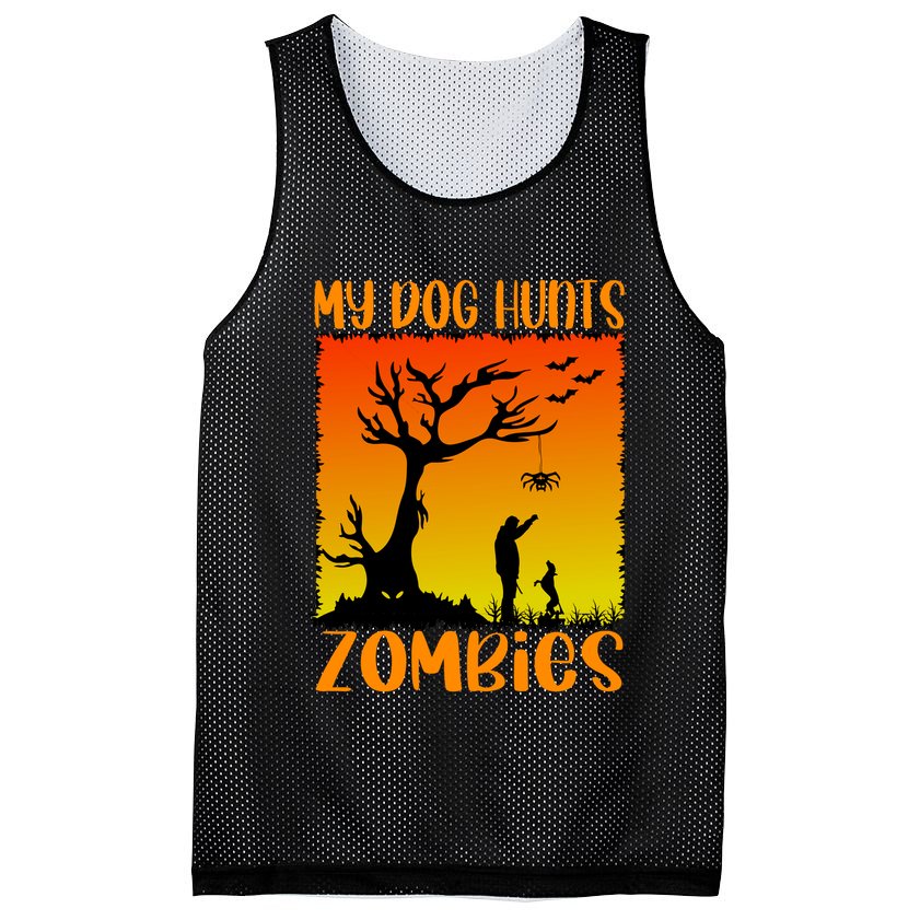 My Dog Hunts Zombies Halloween Mesh Reversible Basketball Jersey Tank
