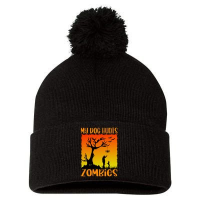 My Dog Hunts Zombies Halloween Pom Pom 12in Knit Beanie