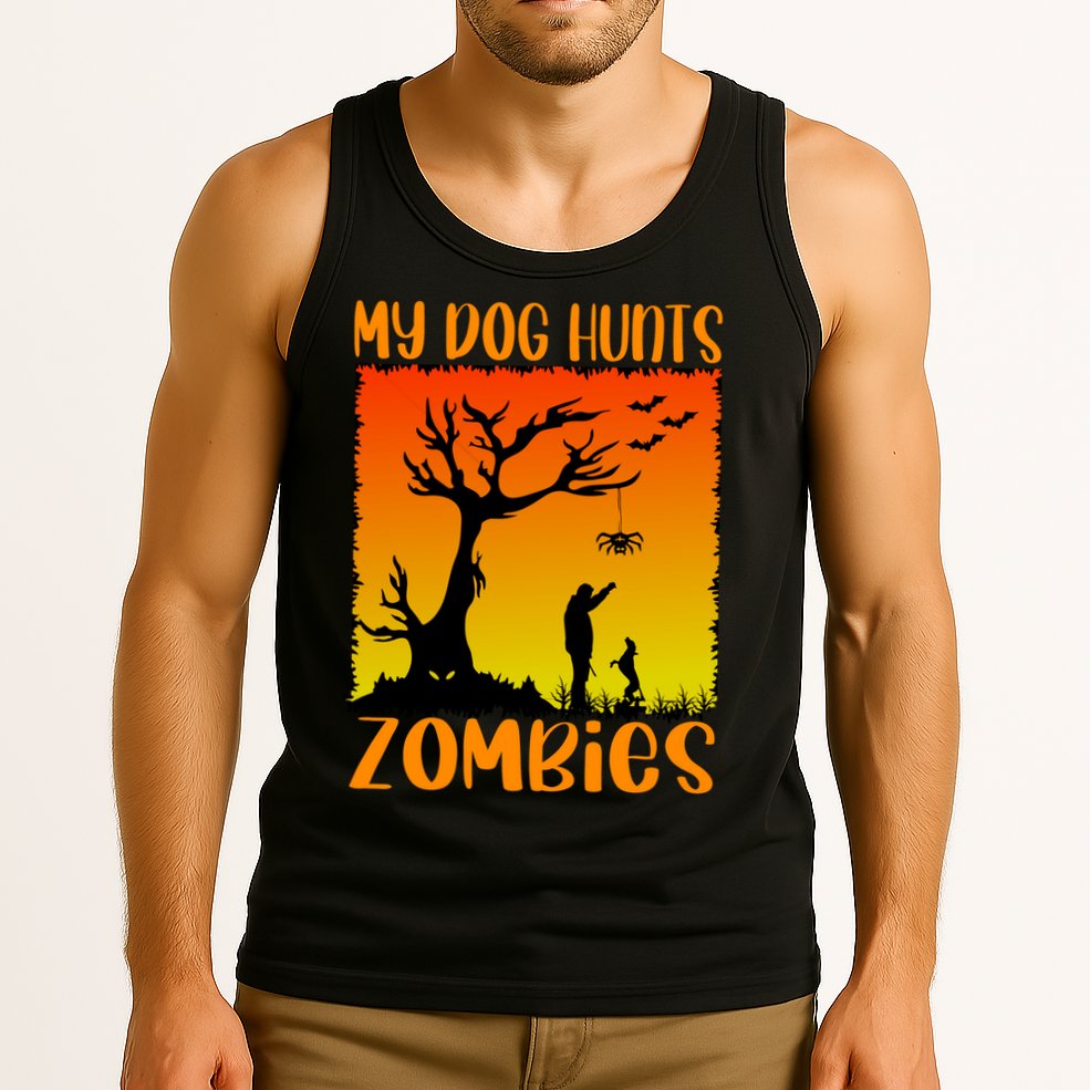 My Dog Hunts Zombies Halloween Tank Top