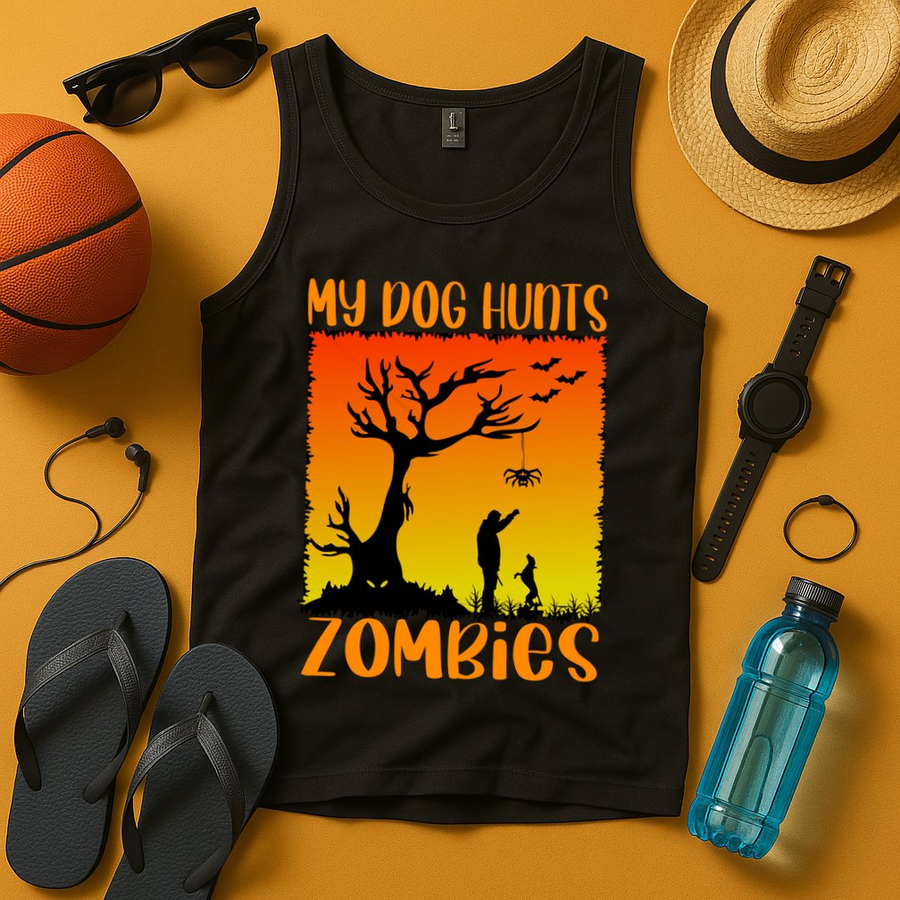 My Dog Hunts Zombies Halloween Tank Top